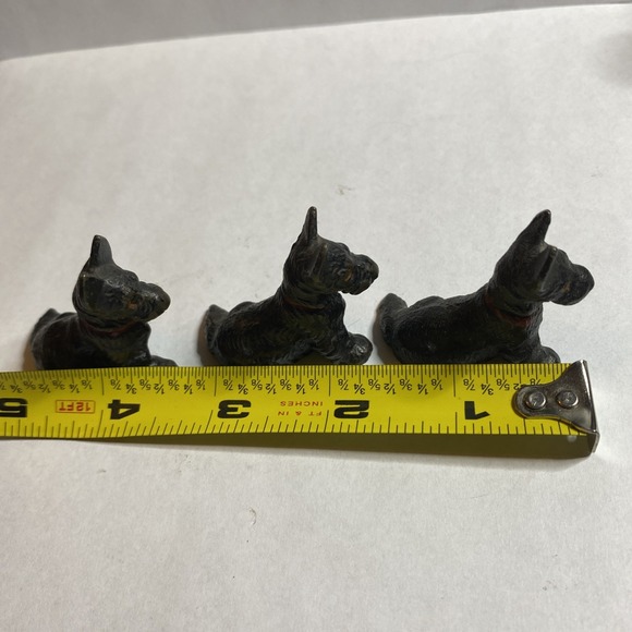 Vintage Hubley? Scottie Dog Lot Of 3 Paperweight Figurines Scottish Terrier - Picture 10 of 12